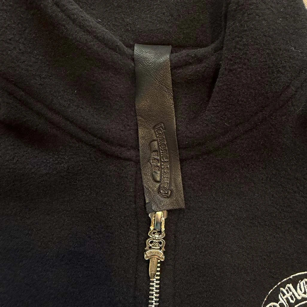 Chrome Hearts Half Zip Horse Shoe Fleece Jacket Black - Image 2