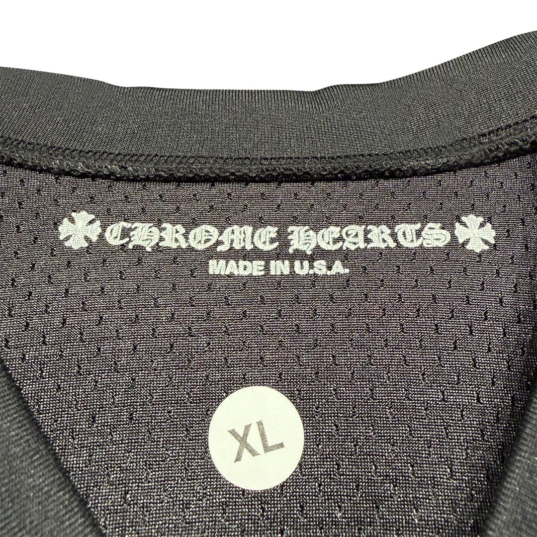 Chrome Hearts "HEARTS" Script Mesh Long Sleeve Jersey Black - Image 5