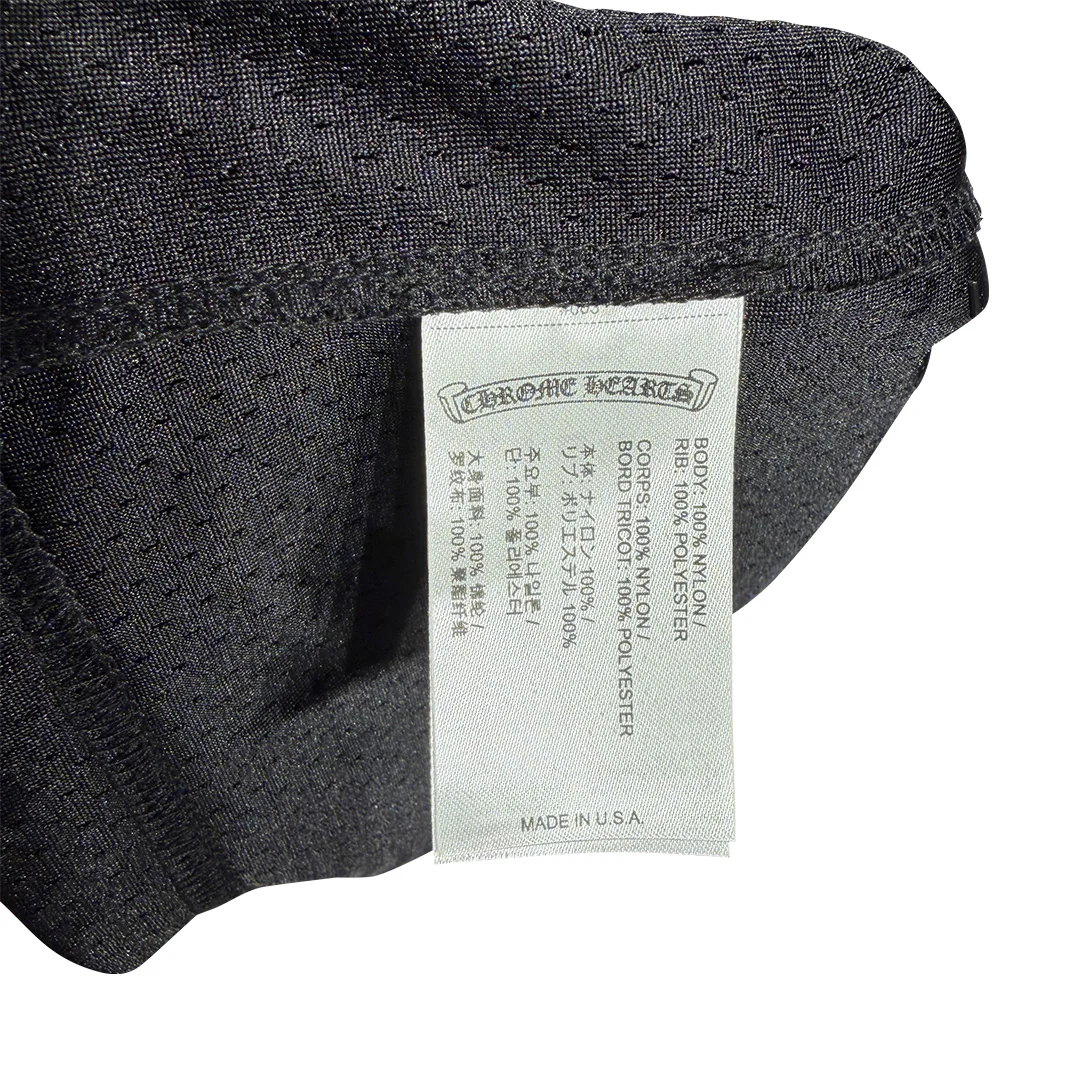 Chrome Hearts "HEARTS" Script Mesh Long Sleeve Jersey Black - Image 6