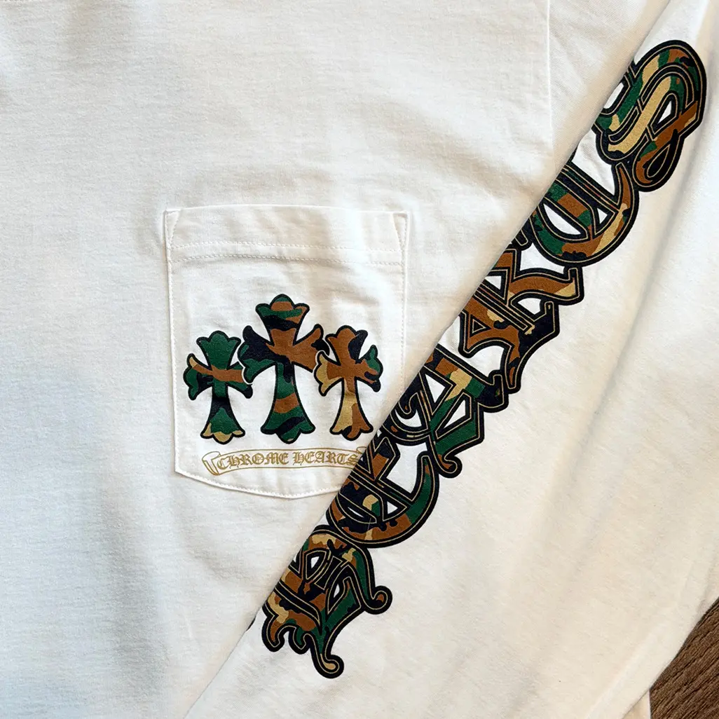 Chrome Hearts Horse Shoe Long-Sleeve T-Shirt 'White/Camo' - Image 2
