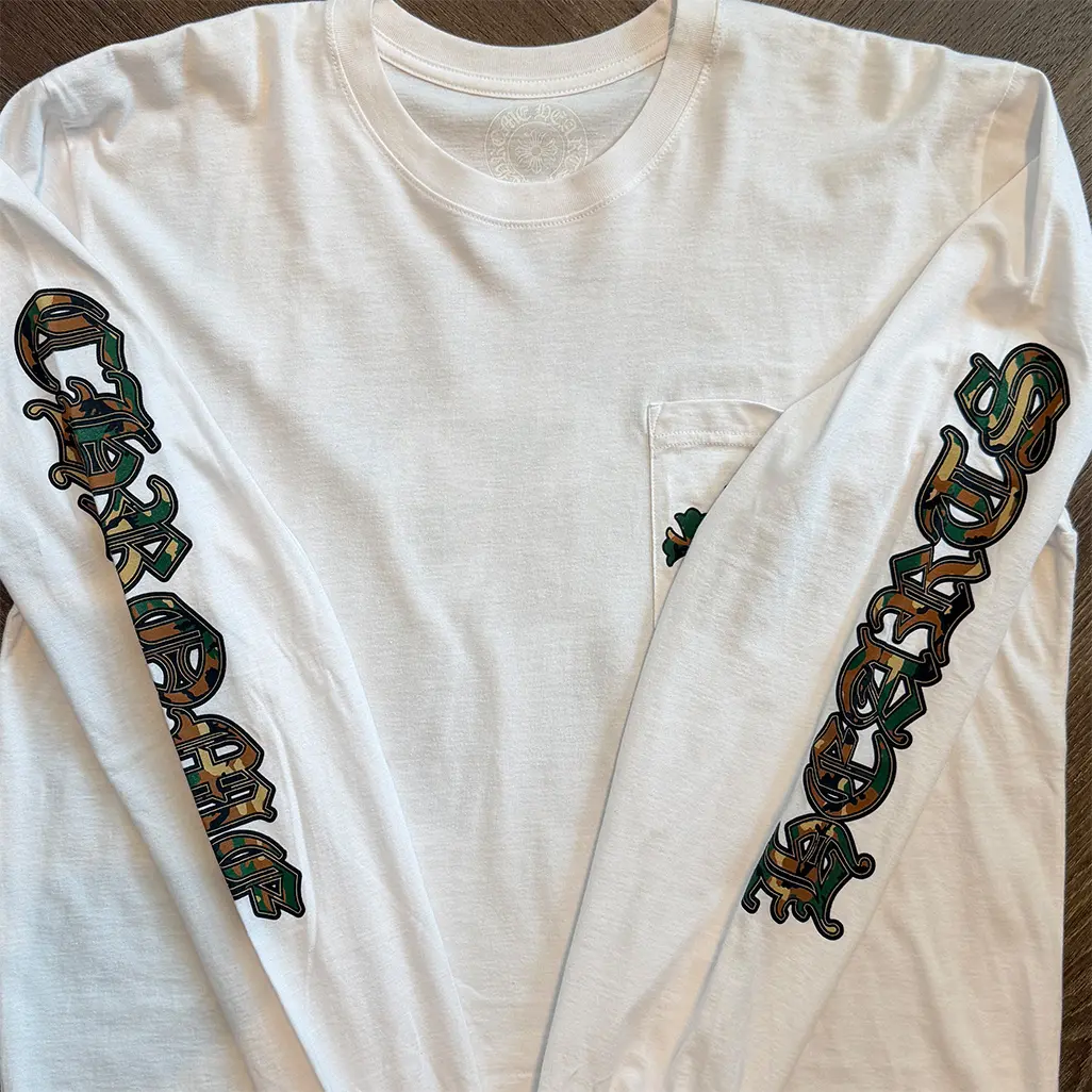 Chrome Hearts Horse Shoe Long-Sleeve T-Shirt 'White/Camo' - Image 3