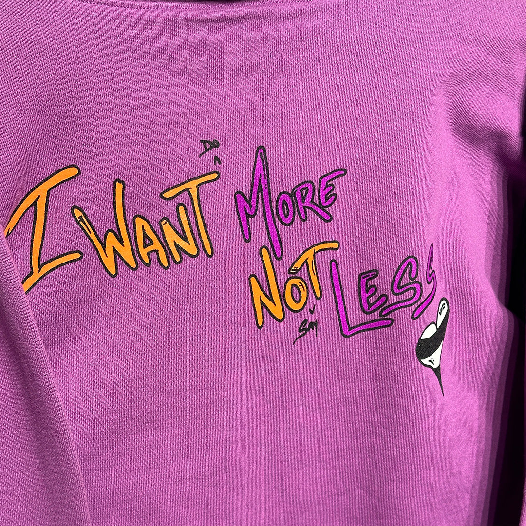 Chrome hearts Matty Boy I Want More Not Less Crewneck Hoodie Purple - Image 3