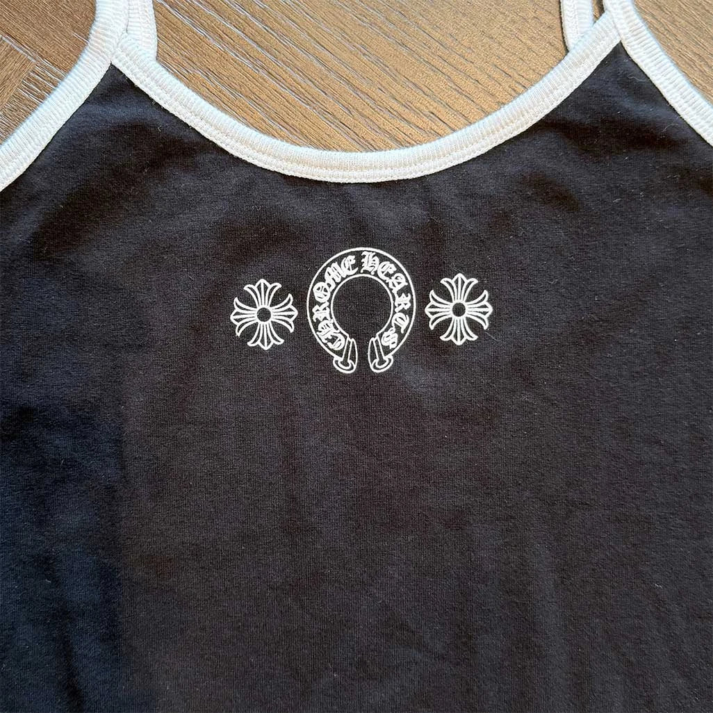 Chrome Hearts Black White Horseshoe Tank Top - Image 2