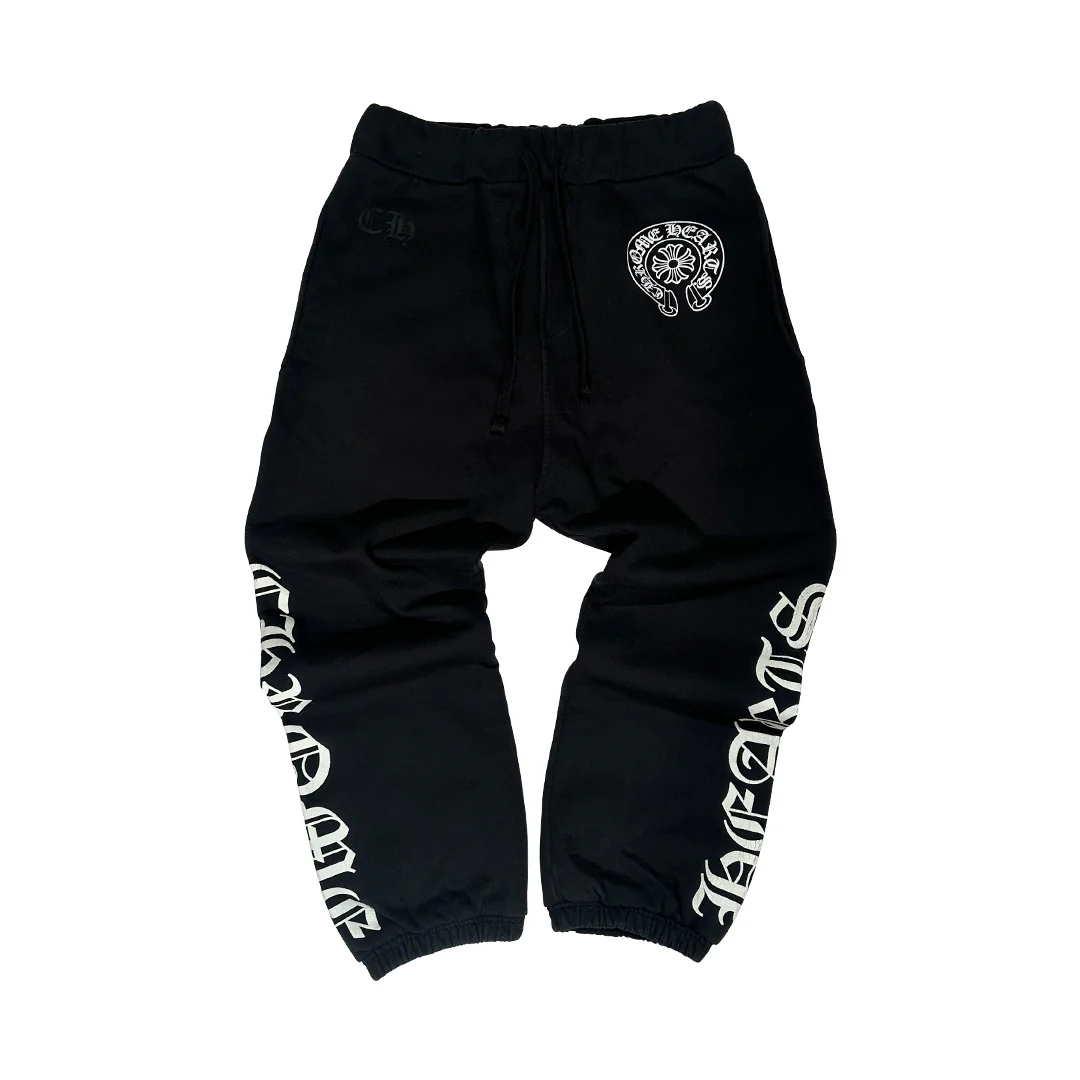 Chrome Hearts Horseshoe Logo Sweatpants Black - Image 2