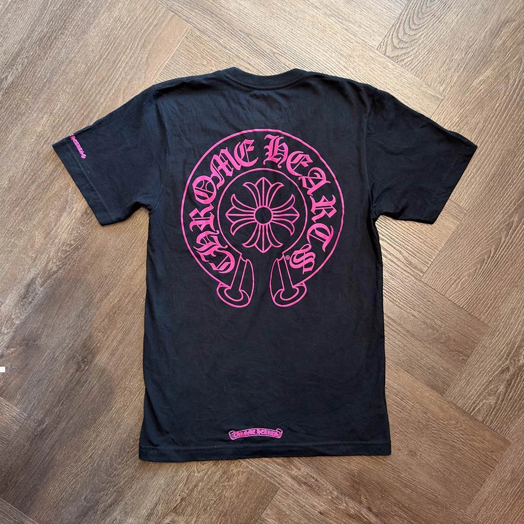 Chrome Hearts Horseshoe Pink T-Shirt - Image 3