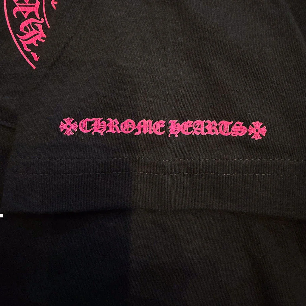Chrome Hearts Horseshoe Pink T-Shirt - Image 4