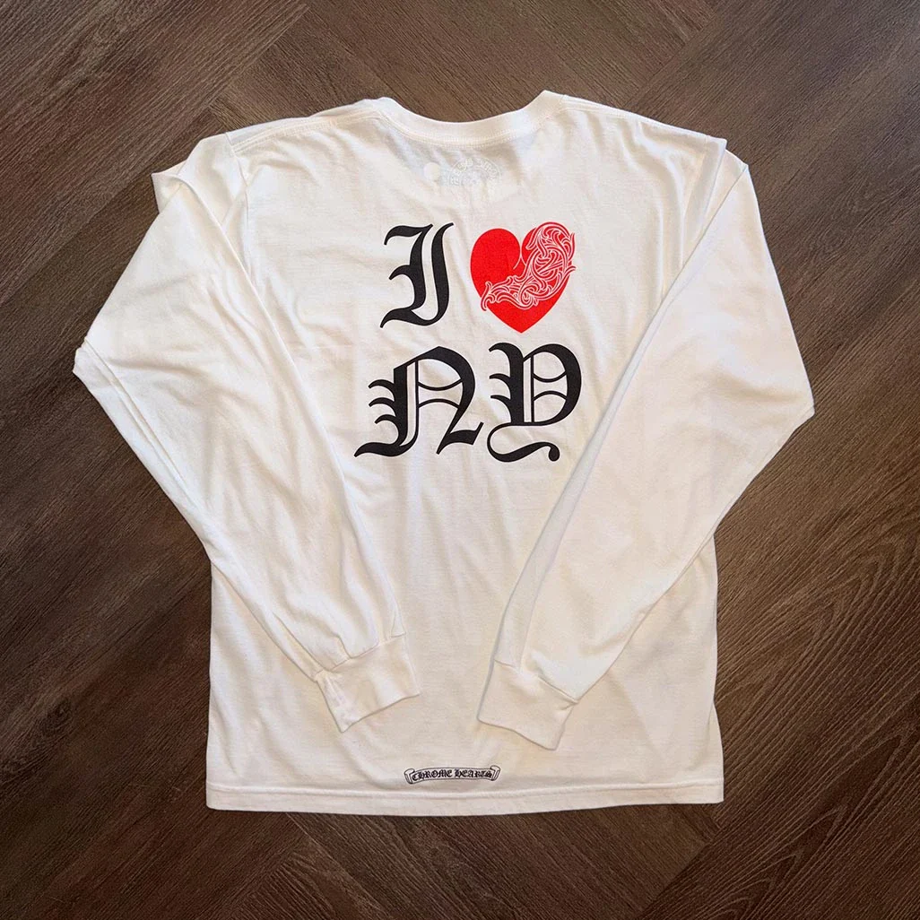 Chrome Hearts 'I Heart New York' White Long Sleeve T-Shirt - Image 2