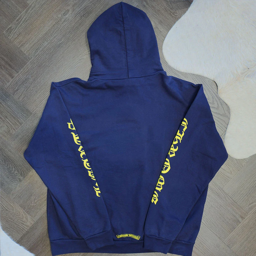 Chrome Hearts Logo Hoodie Navy - Image 2
