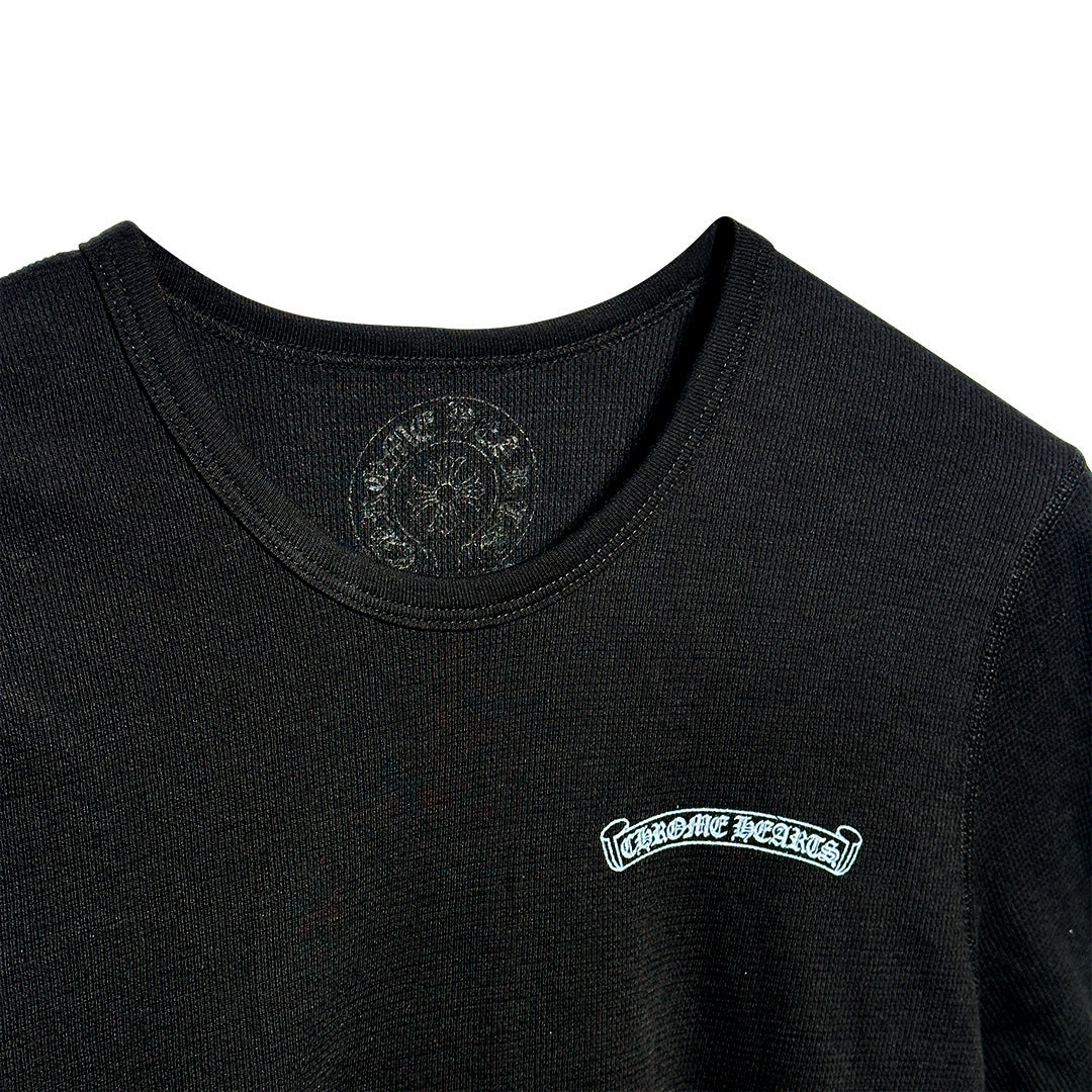 Chrome Hearts Long Sleeve Waffle Black and Blue - Image 3