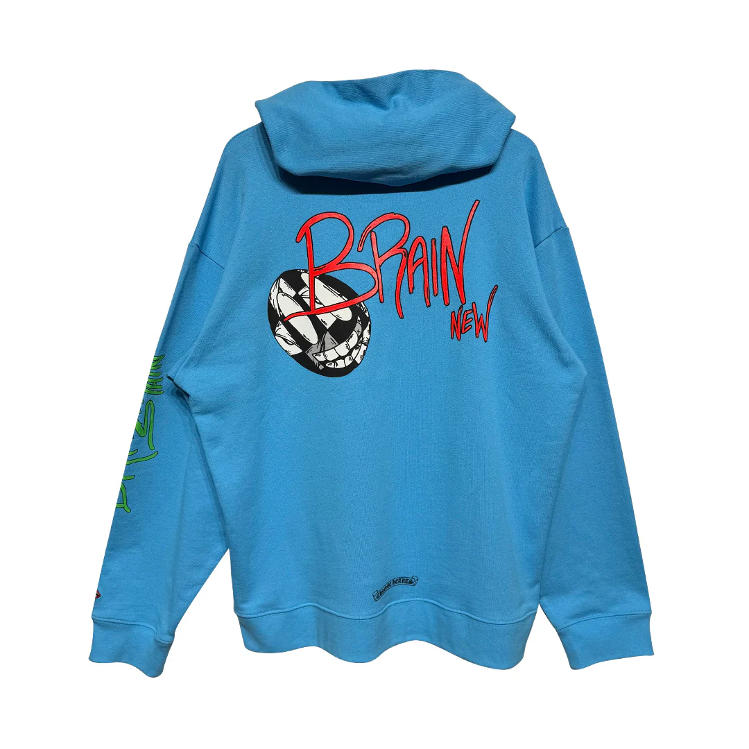 Chrome Hearts Matty Boy "Brain Hoodie" Light Blue - Image 2