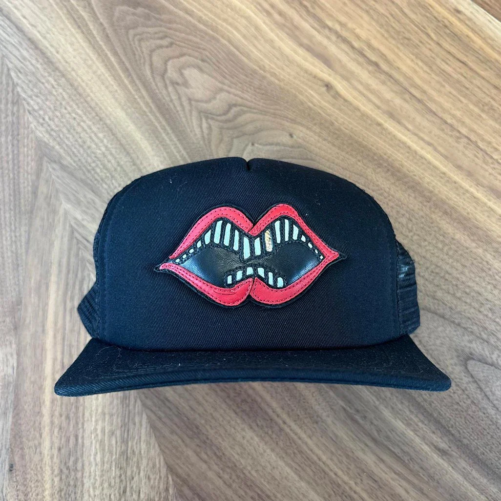 Chrome Hearts Chomper Big Lips Black Cap - Image 2