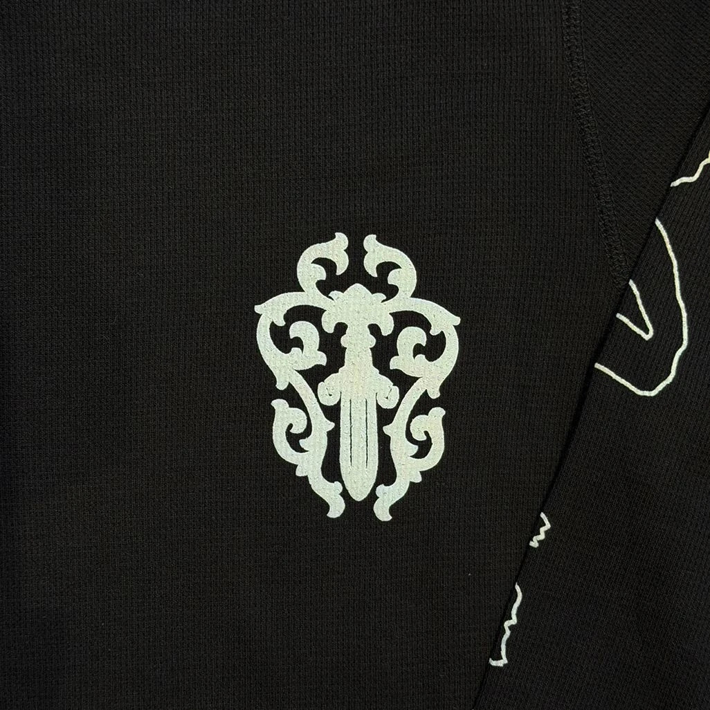 Chrome Hearts Deadly Doll Black Thermal Long Sleeve T-Shirt - Image 4
