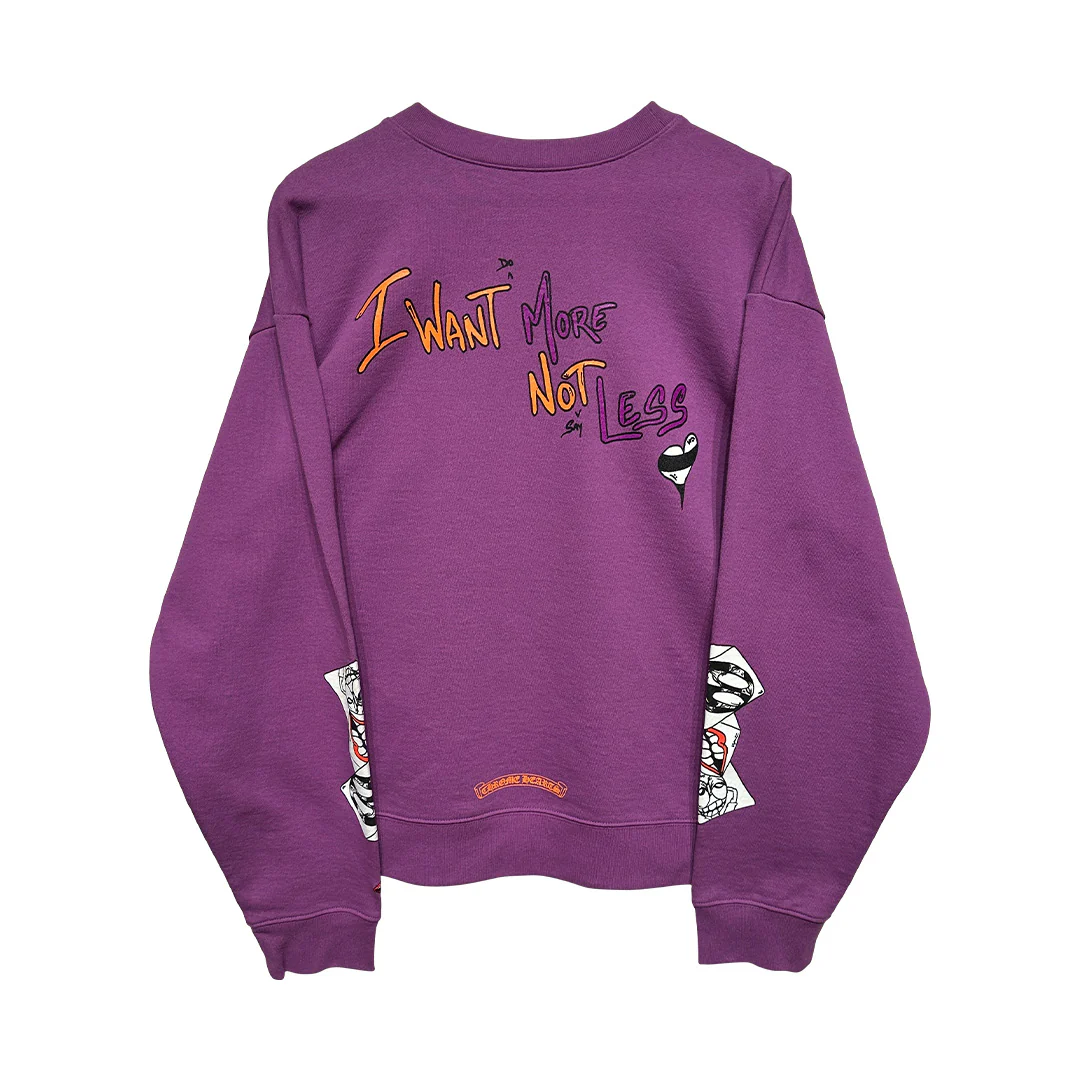 Chrome hearts Matty Boy I Want More Not Less Crewneck Sweatshirt Purple - Image 2