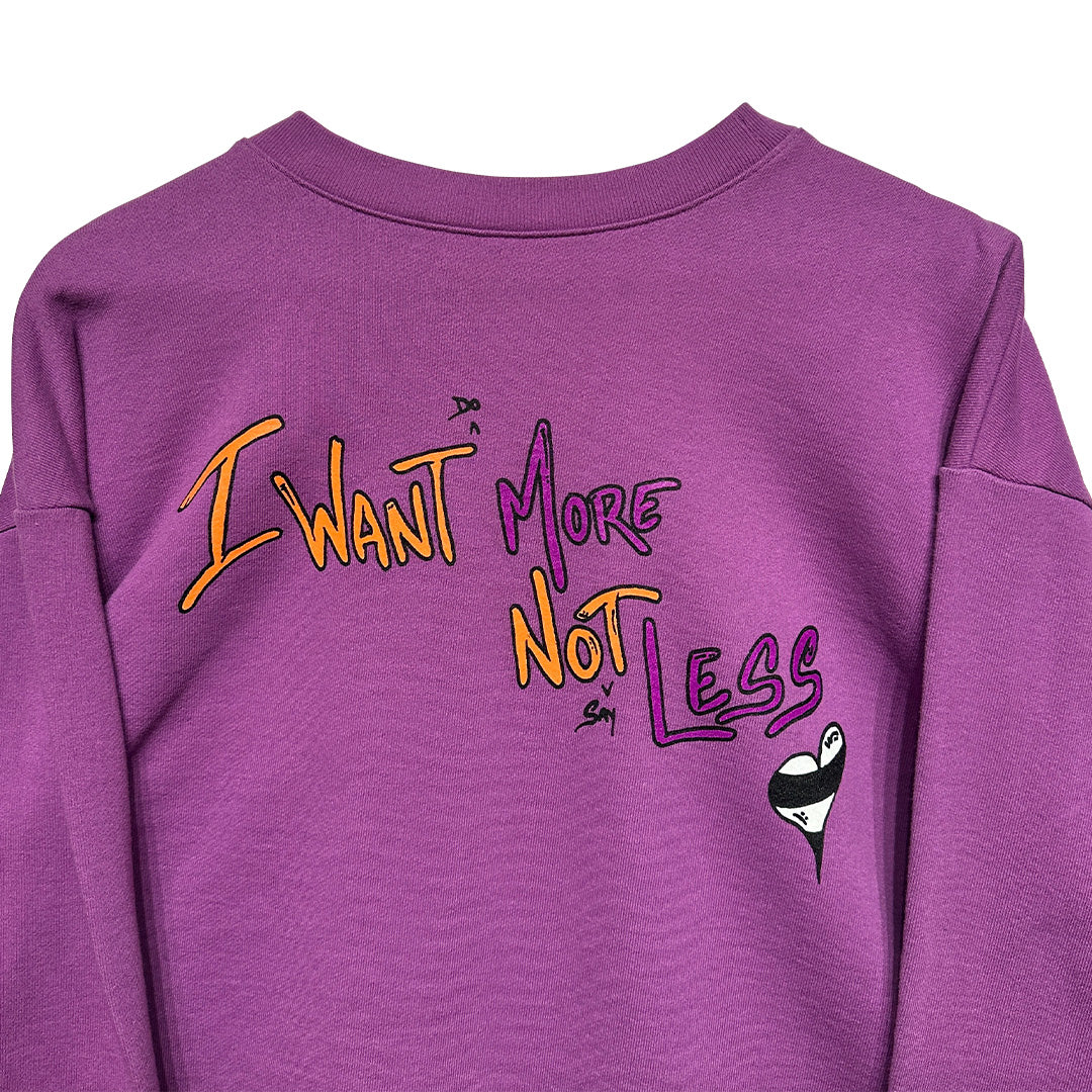 Chrome hearts Matty Boy I Want More Not Less Crewneck Sweatshirt Purple - Image 3