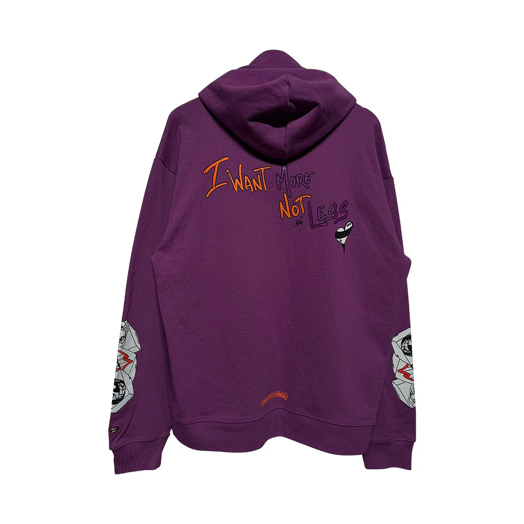 Chrome Hearts Matty Boy I Want More Not Less Purple Hoodie - Image 2