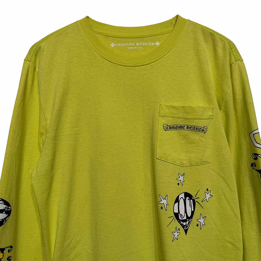 Chrome Hearts Matty Boy Link Long-Sleeve T-Shirt Lime Green - Image 3