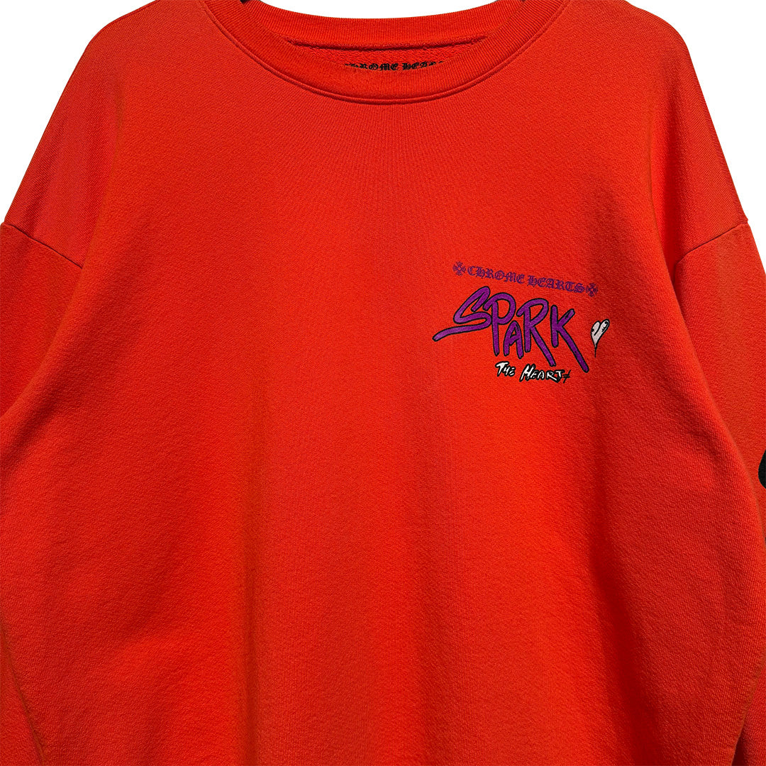 Chrome Hearts Matty Boy "Sadistic Lipstick" Crewneck Sweatshirt Orange - Image 3