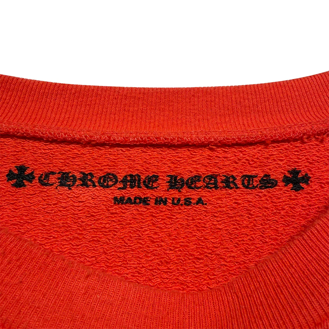 Chrome Hearts Matty Boy "Sadistic Lipstick" Crewneck Sweatshirt Orange - Image 5