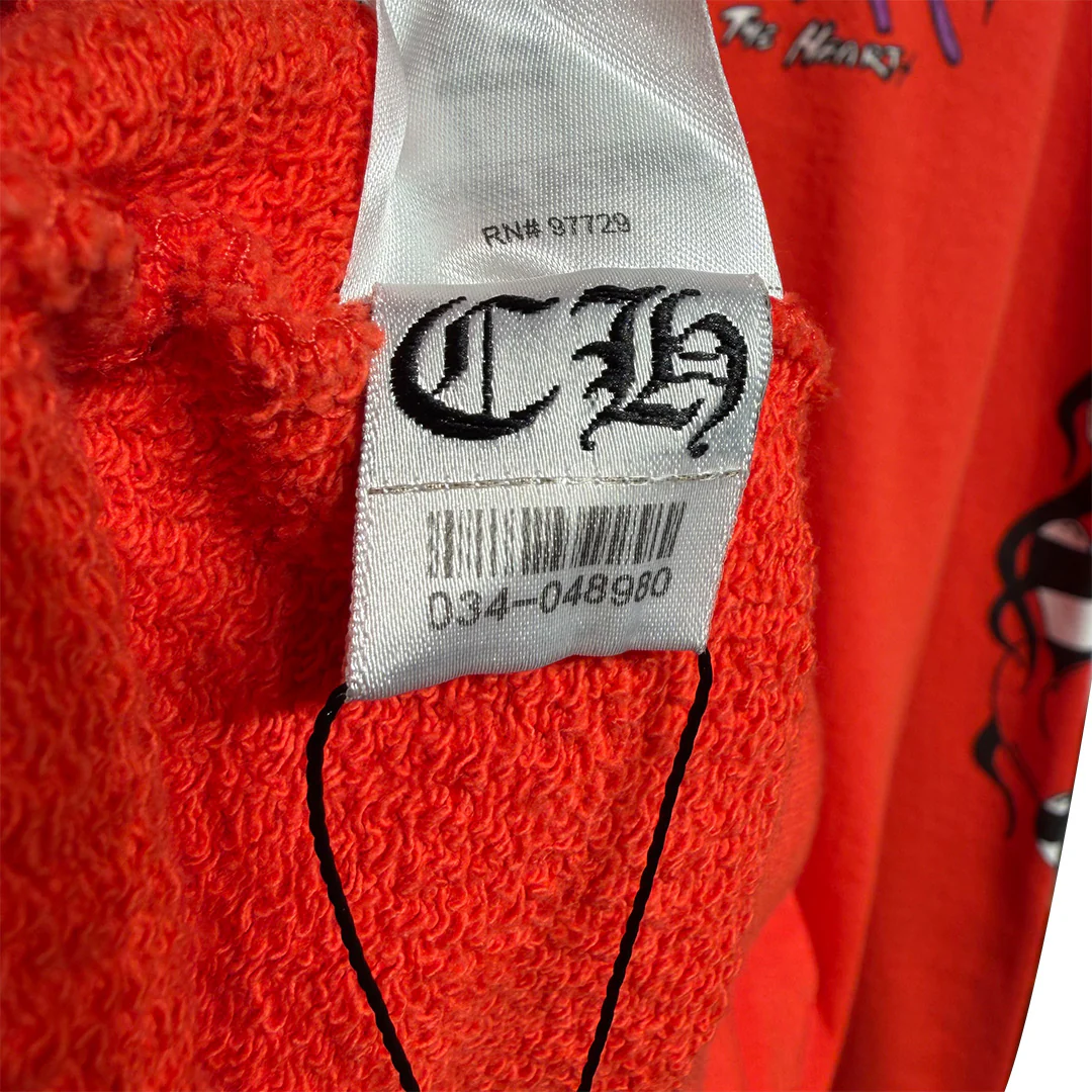 Chrome Hearts Matty Boy "Sadistic Lipstick" Hoodie Orange - Image 7