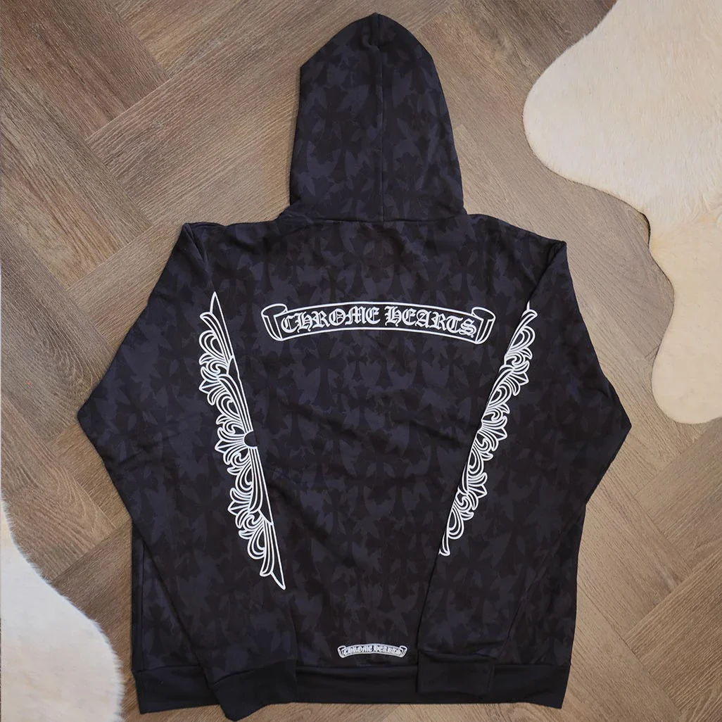 Chrome Hearts All Over Print Floral Hoodie - Image 2