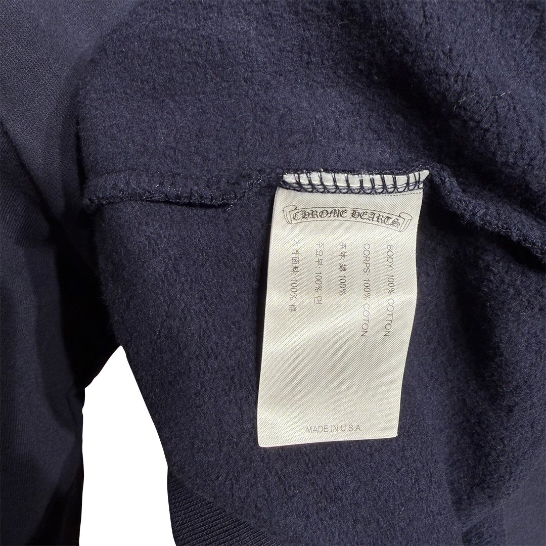 Chrome Hearts Navy Yellow Spell Out Hoodie - Image 4