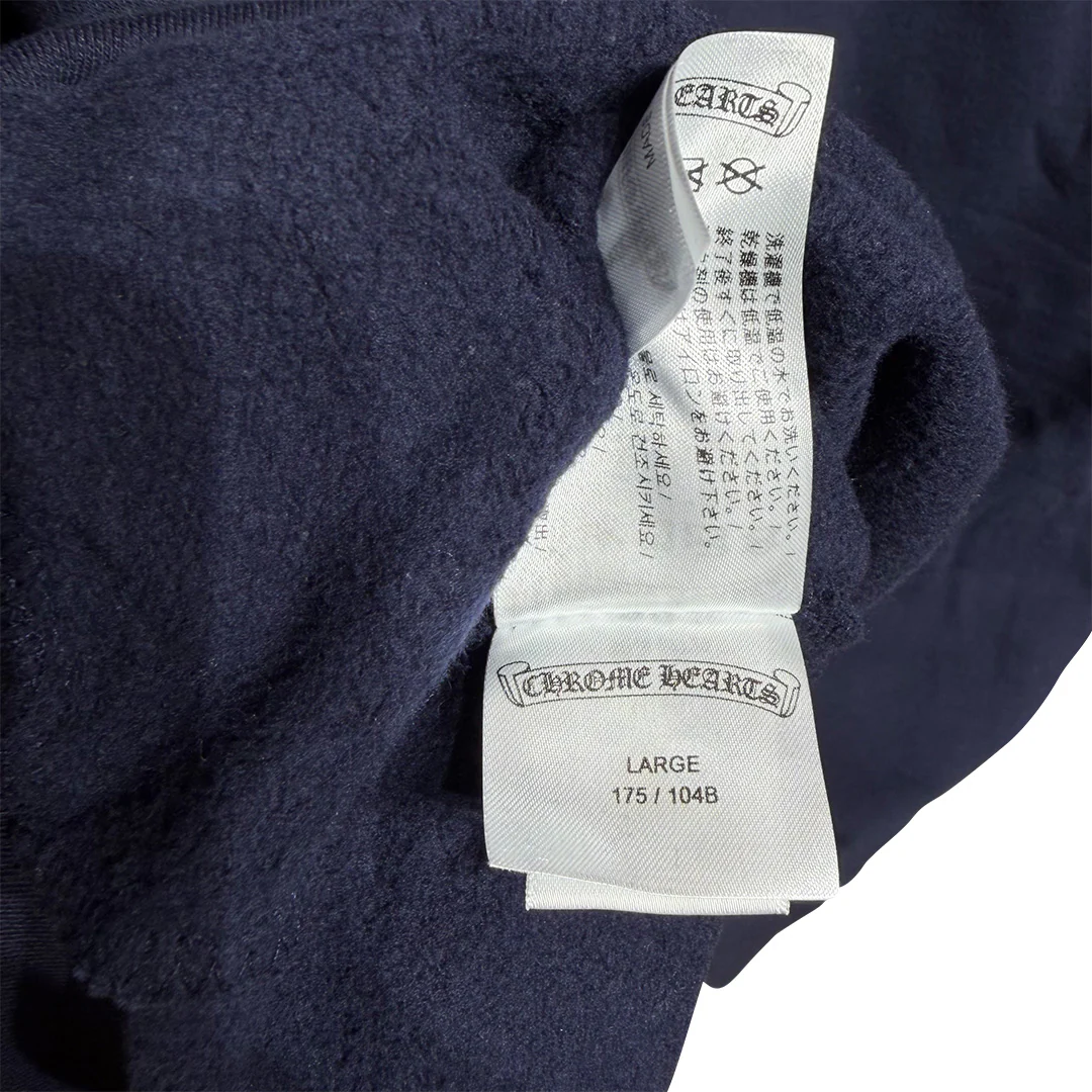Chrome Hearts Navy Yellow Spell Out Hoodie - Image 5