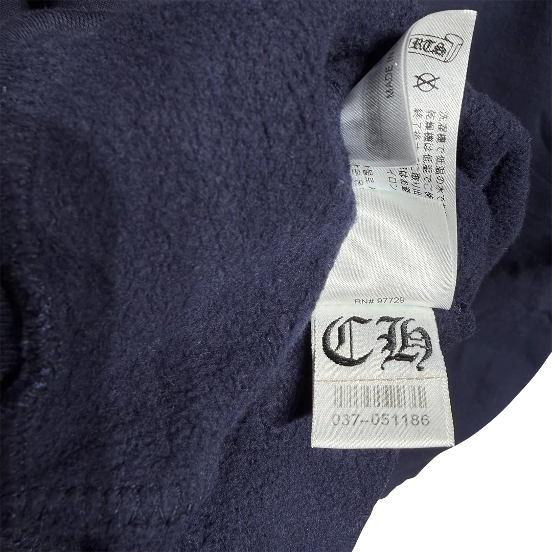 Chrome Hearts Navy Yellow Spell Out Hoodie - Image 6