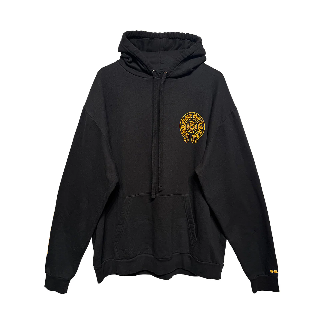 Chrome Hearts Online Exclusive Horseshoe Hoodie Black/Yellow - Image 2