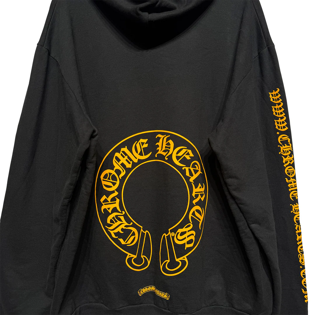 Chrome Hearts Online Exclusive Horseshoe Hoodie Black/Yellow - Image 3