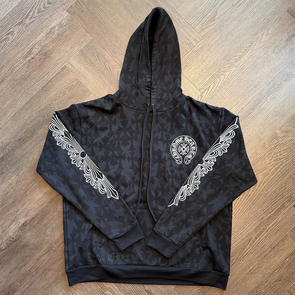 Chrome Hearts Plus Cross All Over Print Hoodie 'Black'