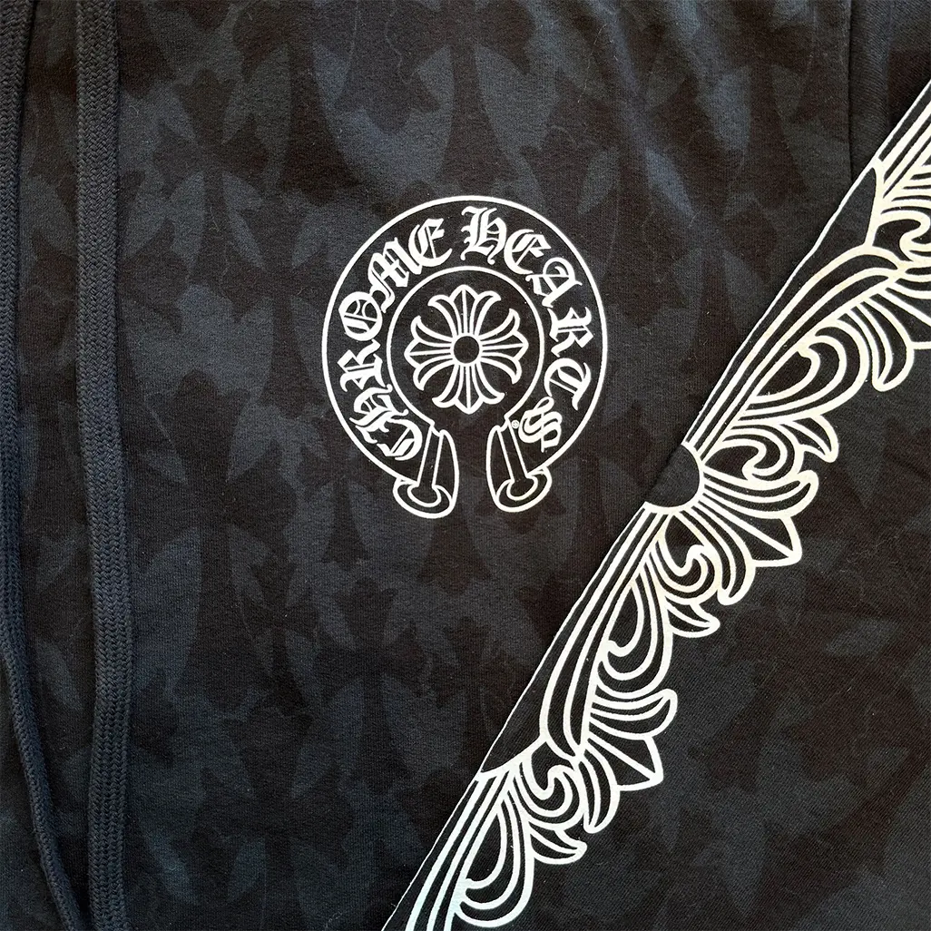 Chrome Hearts Plus Cross All Over Print Hoodie 'Black' - Image 2