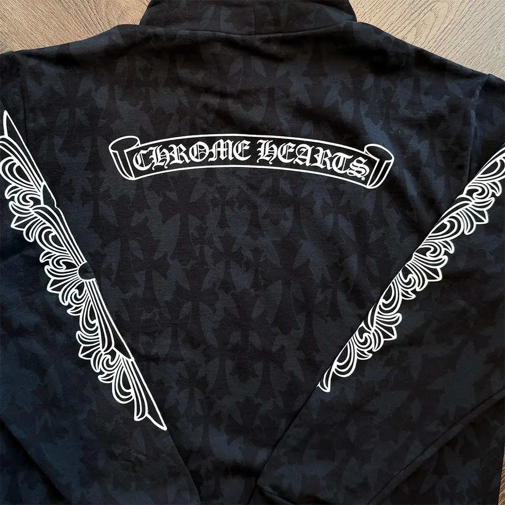 Chrome Hearts Plus Cross All Over Print Hoodie 'Black' - Image 3