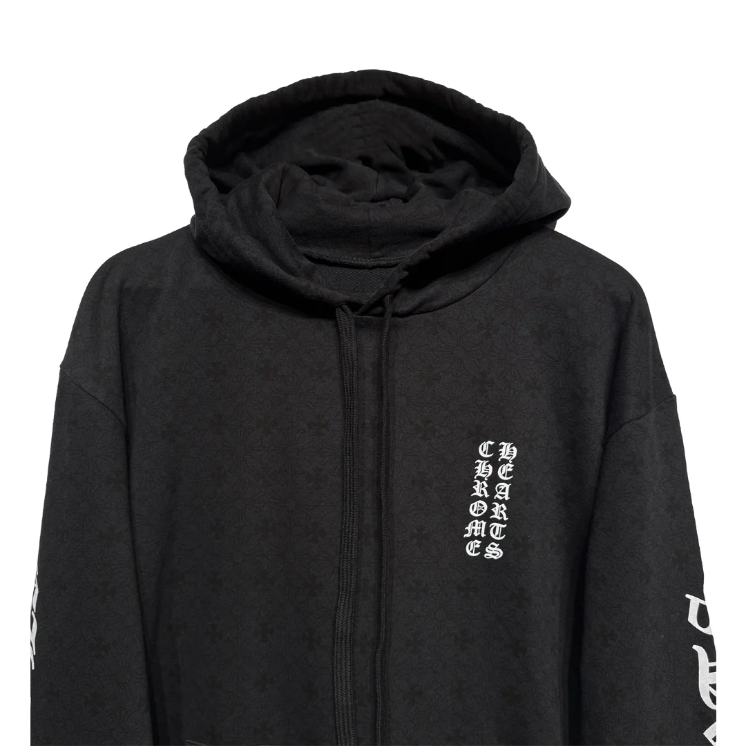 Chrome Hearts Plus Cross Allover Print Horseshoe Logo Hoodie - Image 3