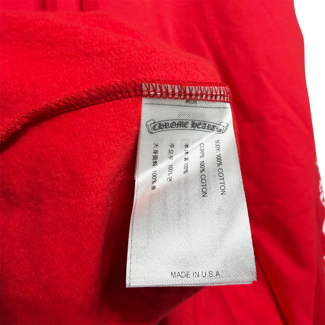 Chrome Hearts Red White Scroll Logo Hooded Sweatshirt - Image 5