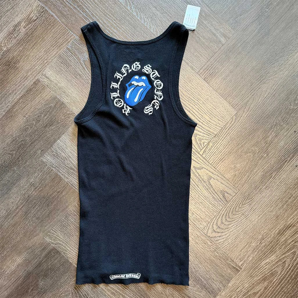 Chrome Hearts Rolling Stones Rib Tank Top Black Blue - Image 6
