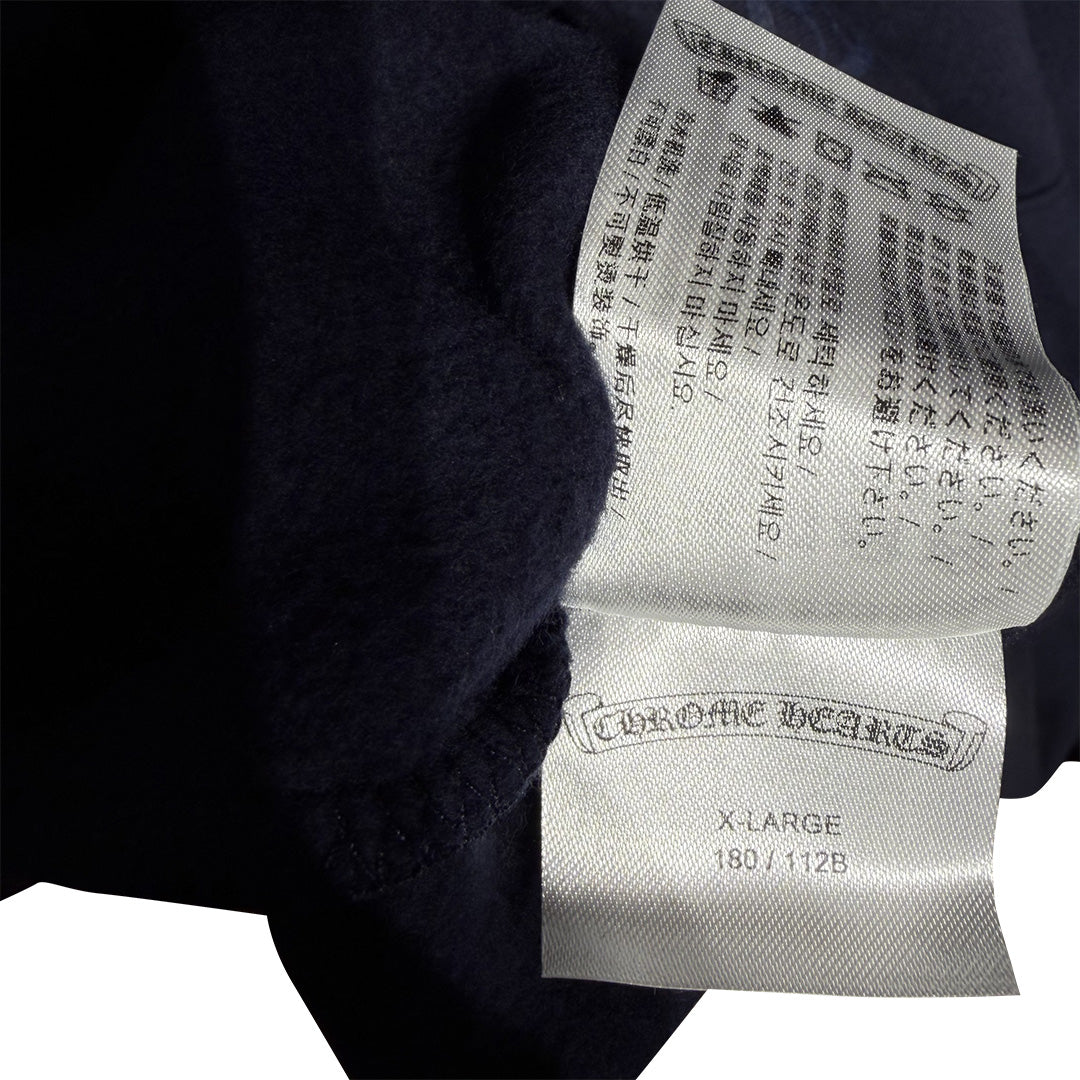 Chrome Hearts Script Logo Hoodie Navy Yellow - Image 4