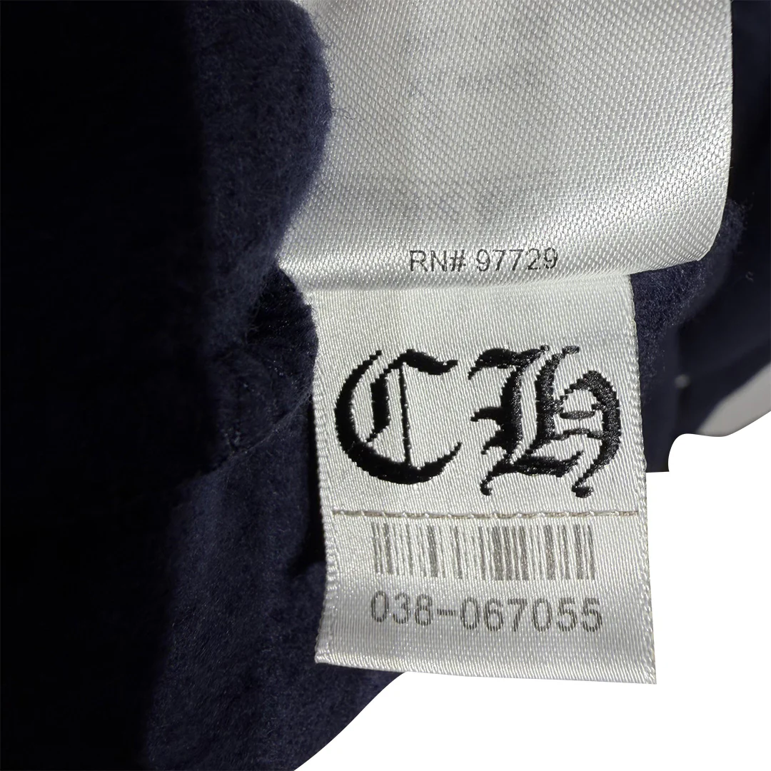 Chrome Hearts Script Logo Hoodie Navy Yellow - Image 6