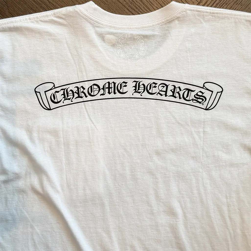 Chrome Hearts Scroll Logo Pocket T-shirt White - Image 4