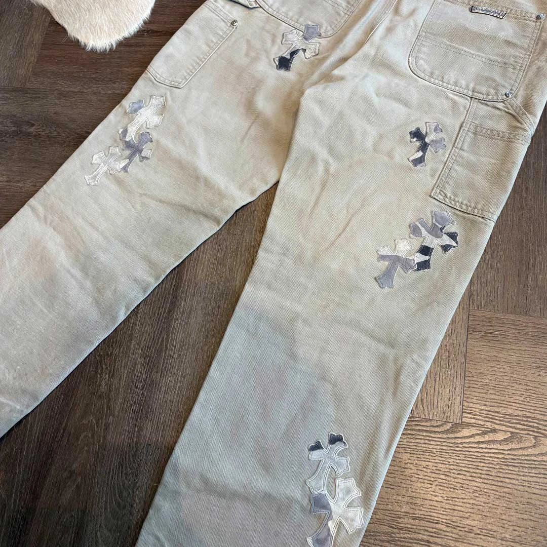 Chrome Hearts Sex Records Carpenter Beige Jeans - Image 4