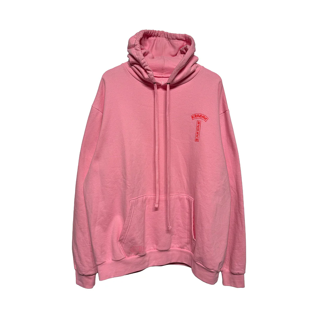 Chrome Hearts Spell Out Pink Hoodie - Image 2