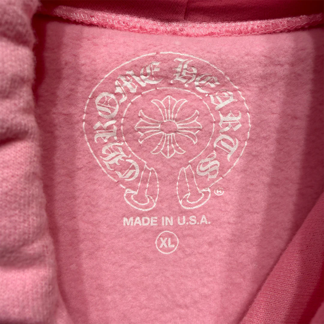 Chrome Hearts Spell Out Pink Hoodie - Image 3