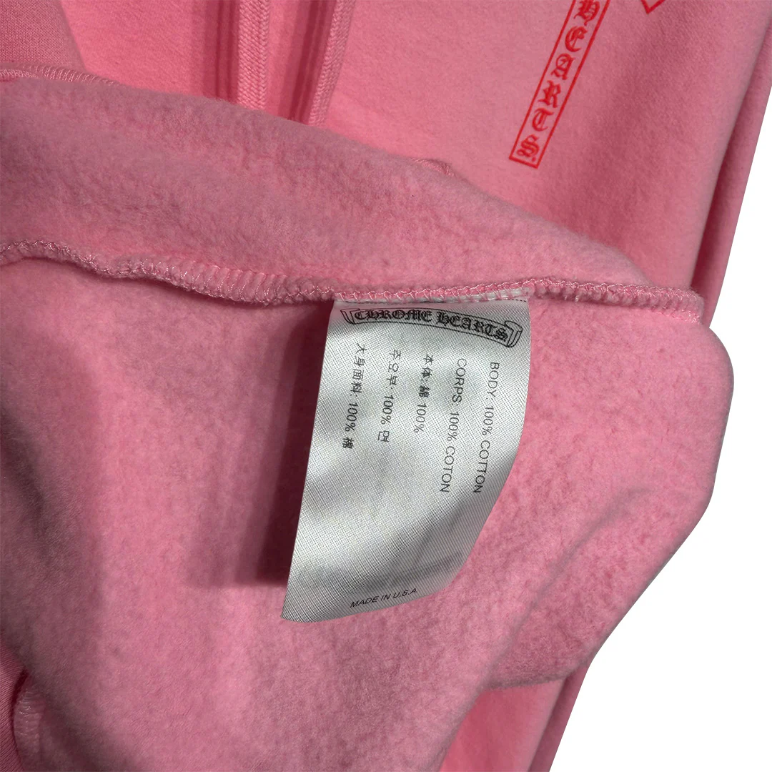 Chrome Hearts Spell Out Pink Hoodie - Image 4