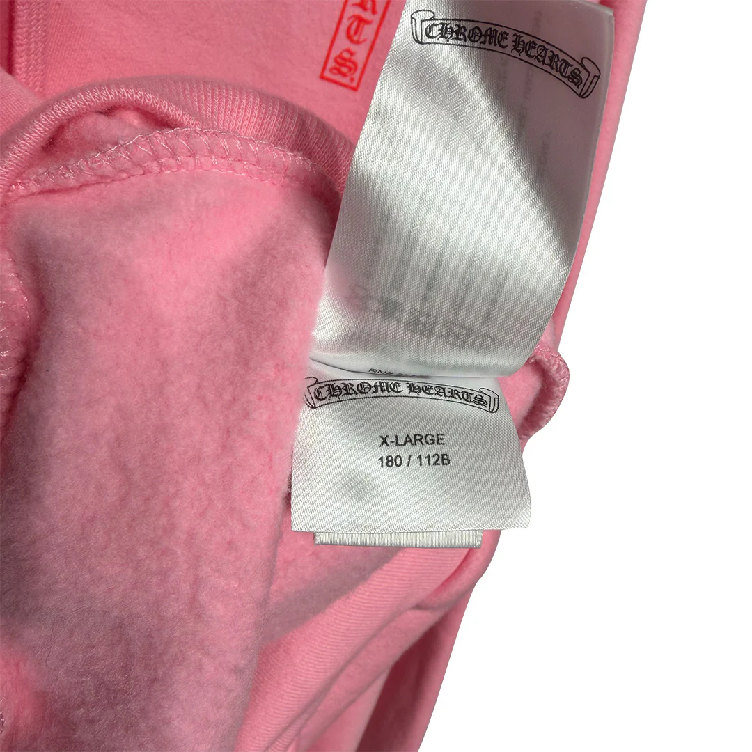 Chrome Hearts Spell Out Pink Hoodie - Image 5