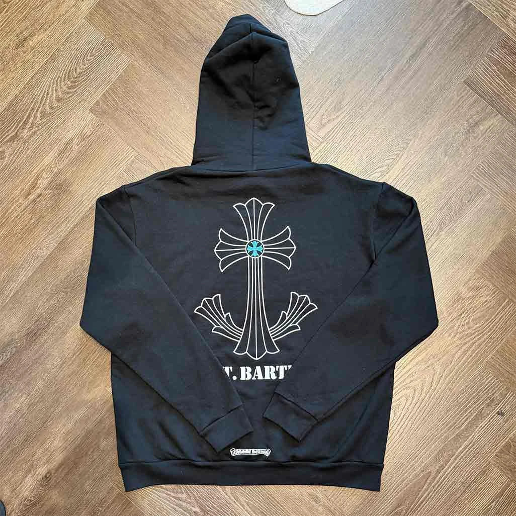 Chrome Hearts St Barths Exclusive Anchor Pullover Hoodie Black Blue - Image 6