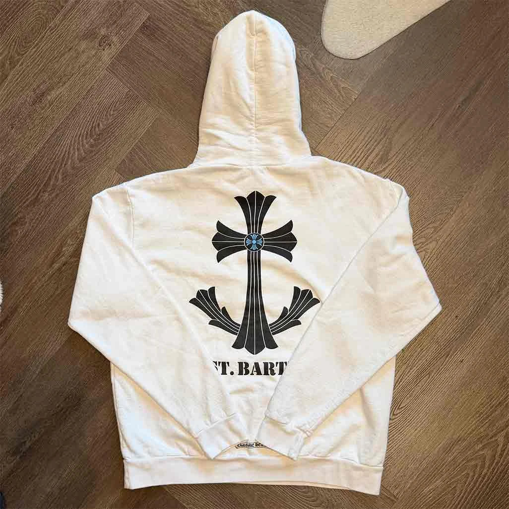 Chrome Hearts St Barths Exclusive Anchor Pullover Hoodie White - Image 2
