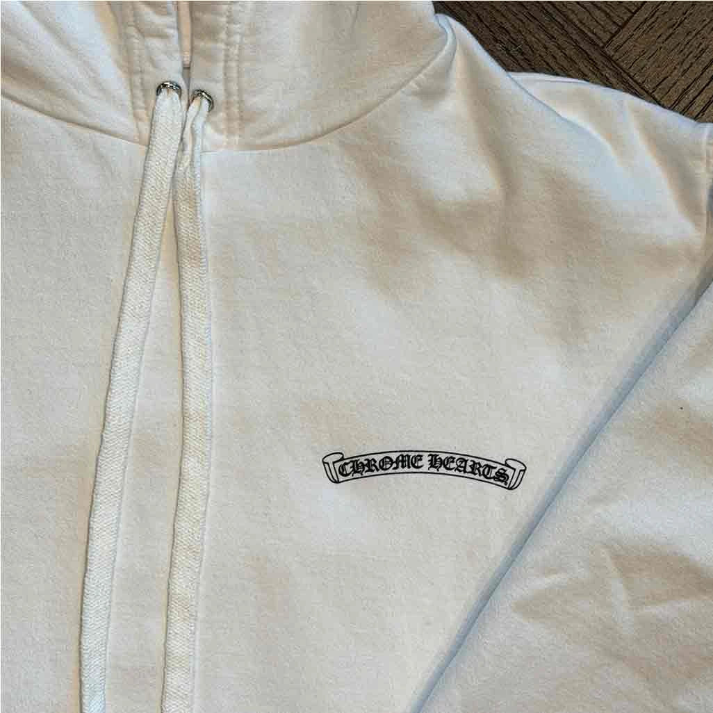 Chrome Hearts St Barths Exclusive Anchor Pullover Hoodie White - Image 3