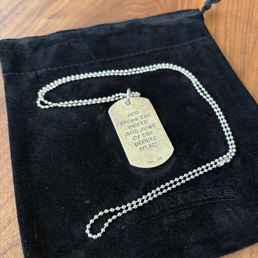 Chrome Hearts sterling silver dog tag pendant necklace - Image 3