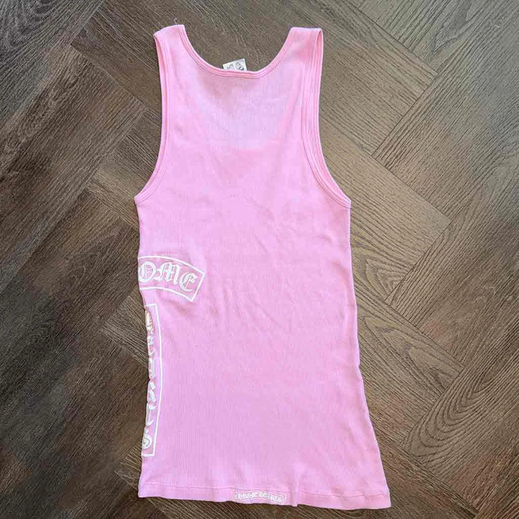 Chrome Hearts T-Bar Pink Cross Tank Top - Image 3