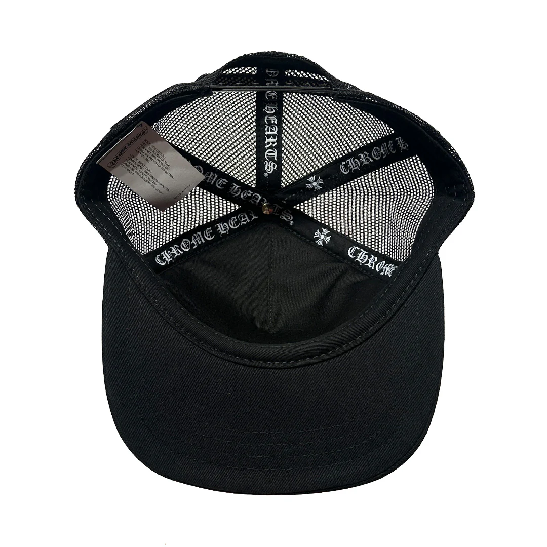 Chrome Hearts Triple Cross Cemetary Leather Trucker Hat Camo - Image 4