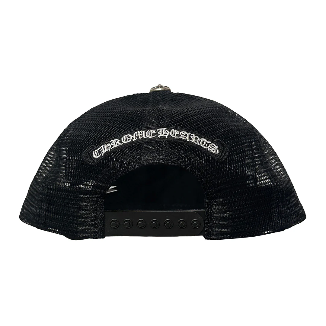 Chrome Hearts Triple Cross Cemetary Leather Trucker Hat Camo - Image 6